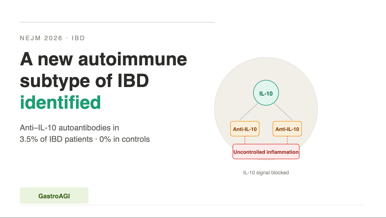 Anti-IL-10 Autoantibodies in IBD: What the 2026 NEJM Study Means for How You Classify and Treat Your Patients