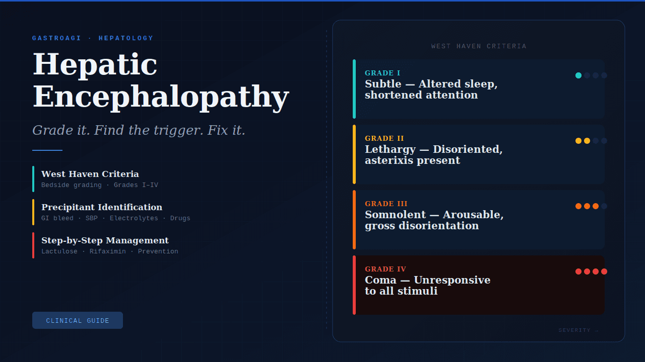 Hepatic Encephalopathy: West Haven Grading, Identifying the Precipitant, and Step-by-Step Management