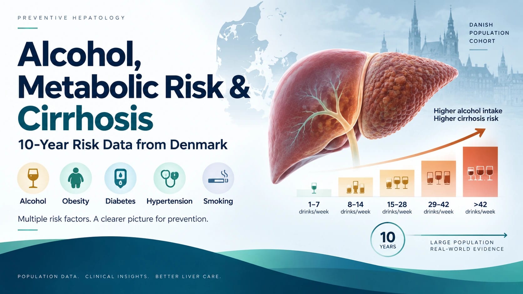 Alcohol, Cardiometabolic Risk, and Cirrhosis: What Danish 10-Year Risk Data Mean for Preventive Hepatology